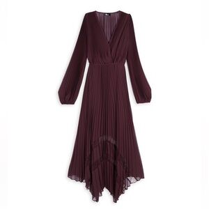 NWT The Kooples Pleated Asymmetric Midi Dress -2